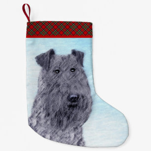 Kerry Blue Terrier Painting Cute Original Dog Art Kleine Kerstsok