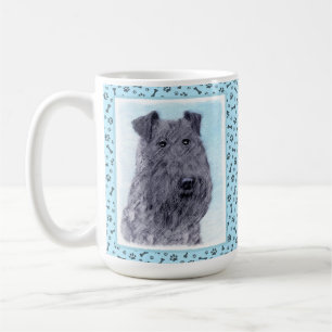 Kerry Blue Terrier Painting Cute Original Dog Art Koffiemok