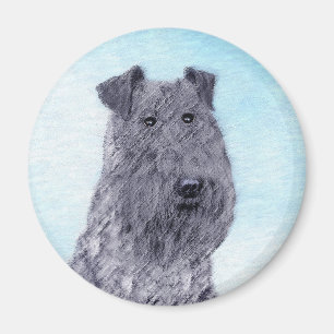 Kerry Blue Terrier Painting Cute Original Dog Art Magneet