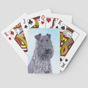 Kerry Blue Terrier Painting Cute Original Dog Art Pokerkaarten