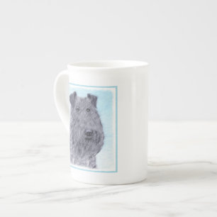 Kerry Blue Terrier Painting Cute Original Dog Art Porselein Kop