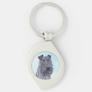 Kerry Blue Terrier Painting Cute Original Dog Art Sleutelhanger
