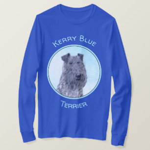 Kerry Blue Terrier Painting Cute Original Dog Art T-shirt