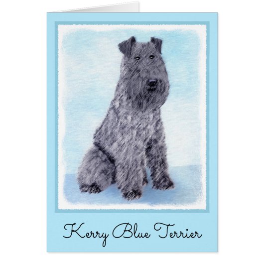 Kerry Blue Terrier peinture mignonne Chien d'origi (Devant)