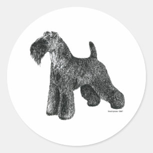 Kerry Blue Terrier Ronde Sticker