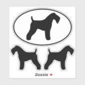 Kerry Blue Terrier Silhouetten Vinyl Sticker Set (Vel)