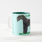 KERRY BLUE TERRIER TWEEKLEURIGE KOFFIEMOK (Voorkant links)
