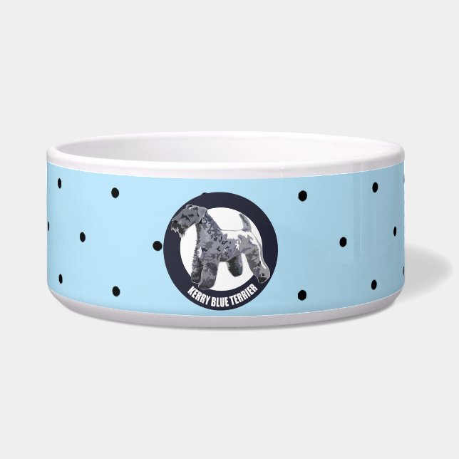 Kerry Blue Terrier Voerbakje (Voorkant)