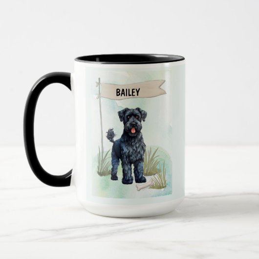 Kerry Blue Terrier Watercolor Personalized  Mok (Links)