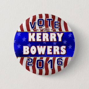 Kerry Bowers President 2016 Verkiezingsrepublikein Ronde Button 5,7 Cm
