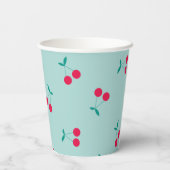 Kerry esthetics Cherry Pattern Pastel Blue Papieren Bekers (Achterkant)