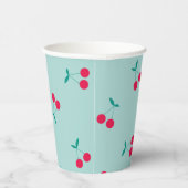 Kerry esthetics Cherry Pattern Pastel Blue Papieren Bekers (Rechts)