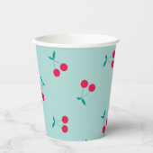 Kerry esthetics Cherry Pattern Pastel Blue Papieren Bekers (Voorkant)