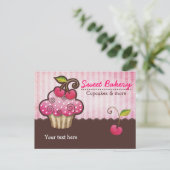 Kers Berry Cupcake Postkaarten (Staand voorkant)
