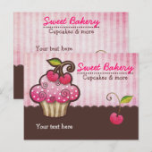 Kers Berry Cupcake Postkaarten (Voorkant / Achterkant)