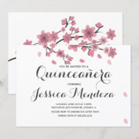 Kers bloesem boom Quinceañera zoete 15 uitnodiging