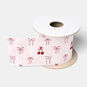 Kers Bow Coquette Roze Cadeau Mooie Patroon Lint