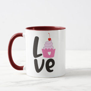 Kers Cupcake Valentijnsmok - Schattige Koffiecadea Mok
