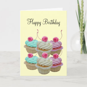 Kers cupcakes kaart
