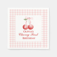 Kers eerste verjaardag Roze Strik Gingham
