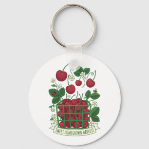 Kers Fruit Eten Prunus Zoete Mand Sleutelhanger