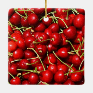 Kers Kersen Rood Keramisch Ornament