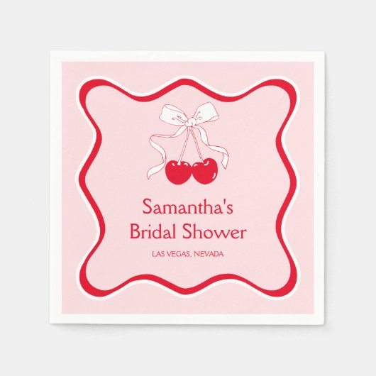 Kers Op De Kersentuin Bruidsfeestje Servet (Voorkant)