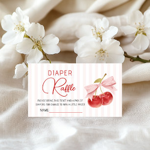 Kers op de Taart Baby Shower Luier Raffle Informatiekaartje