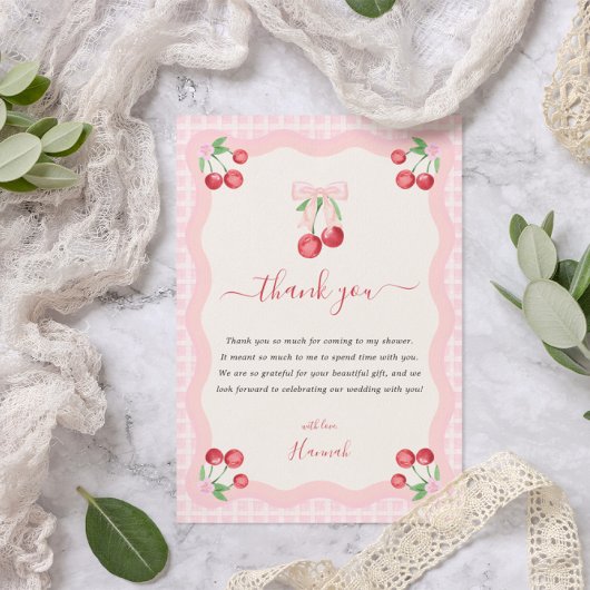 Kers op de Taart | Bruidsfeest Bedankkaart