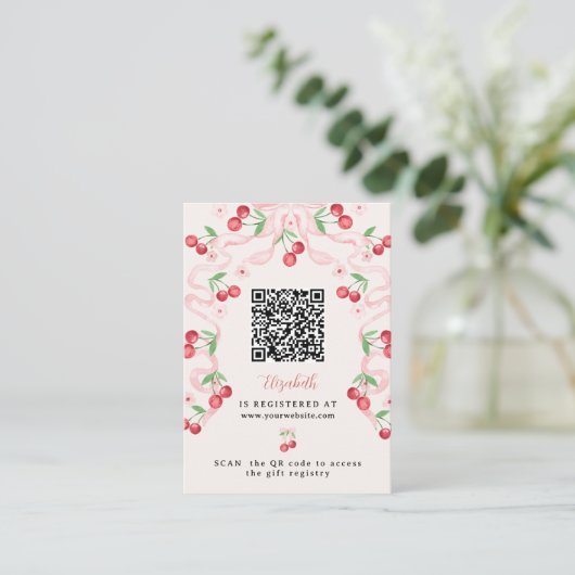 Kers op de Taart | Trouwcadeau QR Code Informatiekaartje (Staand voorkant)