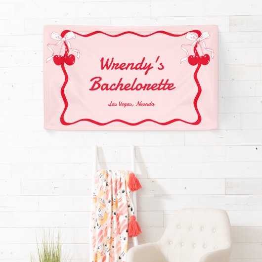 Kers op de Taart Verjaardagsfeestje voor de Bruid Spandoek (Insitu)