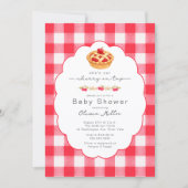 Kers op de Top Baby Shower Gingham Uitnodiging (Voorkant)