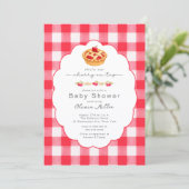 Kers op de Top Baby Shower Gingham Uitnodiging (Staand voorkant)