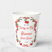 Kers op lint coquette bruiloftsfeest papieren bekers (Achterkant)