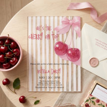 Kers Op Roze Baby Meisje Shower