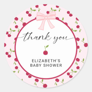 Kers Op Top Baby Shower Coquette Bedankt Ronde Sticker