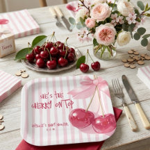 Kers Op Top Roze Strik Baby Meisje Shower