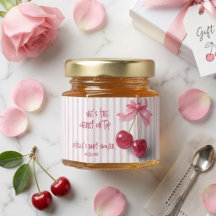 Kers Op Top Roze Strik Retro Baby Shower