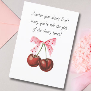 Kers Roze Strik Fun humoristische vriend echtgenoo Feestdagen Kaart