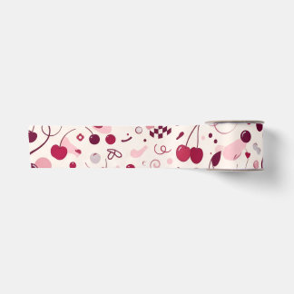 Kers Roze Y2K Naadloos Inpakpapier | Schattig Aest Lint