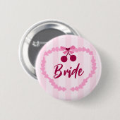 Kers Thema Bruidsfeest Bruid Ronde Button 5,7 Cm (Voorkant /achterkant)