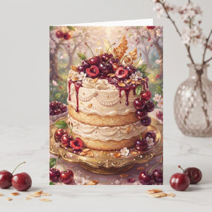 Kers Vanille Cake Gefeliciteerd Oma/Tante Kaart