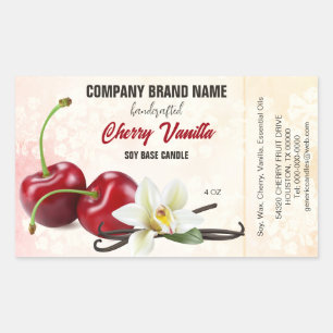 Kers Vanille Fruit Kaars Ingredienten Label