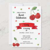 Kers Verjaardagsuitnodiging Kaart (Voorkant)