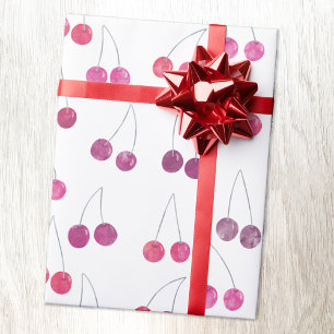 Kers Watercolor Patroon Cadeaupapier