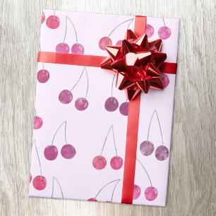 Kers Watercolor Patroon Cadeaupapier