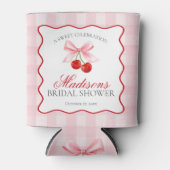 Kers Zoete Roze Coquette Strik Bruidsfeest Favor Blikjeskoeler (Voorkant)