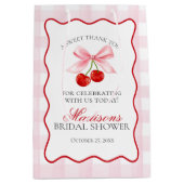 Kers Zoete Roze Coquette Strik Bruiloft Favor Medium Cadeauzakje (Voorkant)