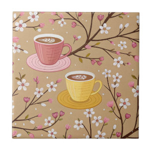 Kersbloesem Coffee Cozy Patroon (4) Tegeltje