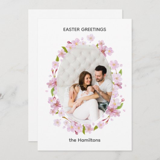 Kersbloesem Pasen Frame Kaart (Voorkant / Achterkant)
